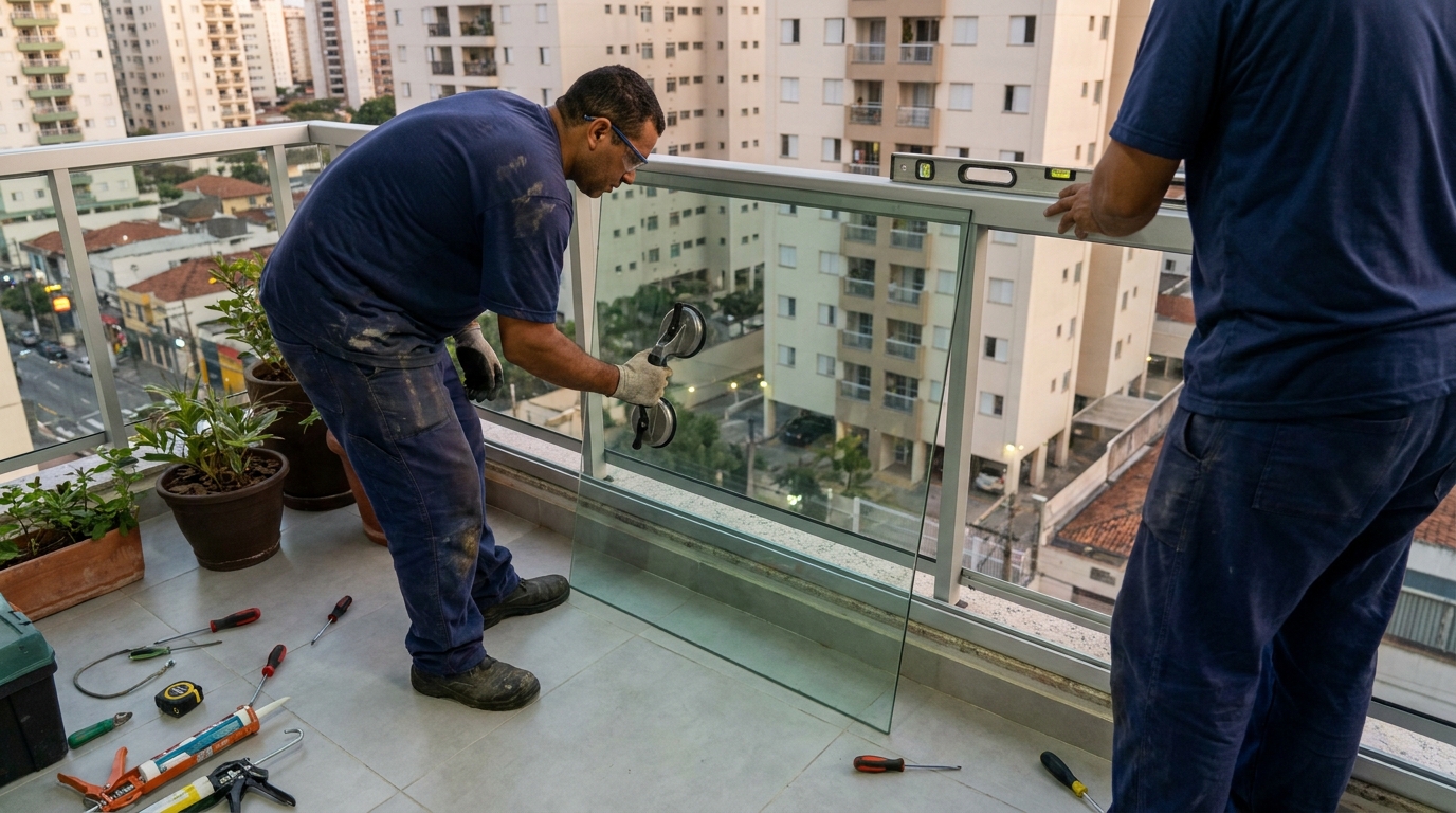 Divisória de vidro para banheiro em Anápolis‑GO