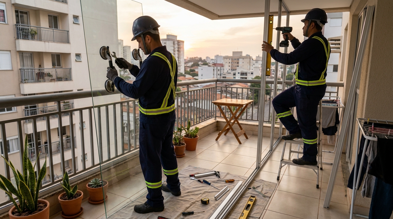 Fechamento em parede de vidro em Anápolis‑GO