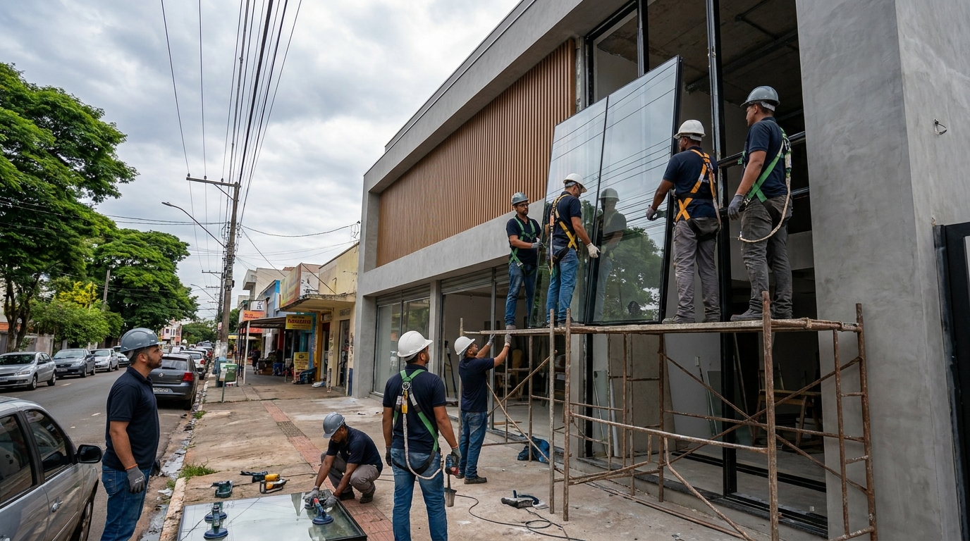 Instalação de fachadas de vidro em Recife‑PE