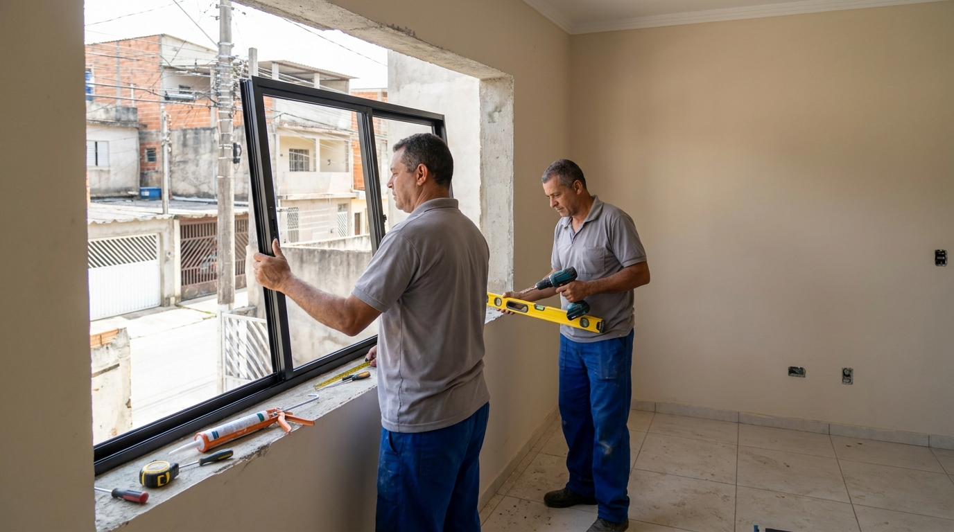 Troca de perfis danificados em Canoas‑RS