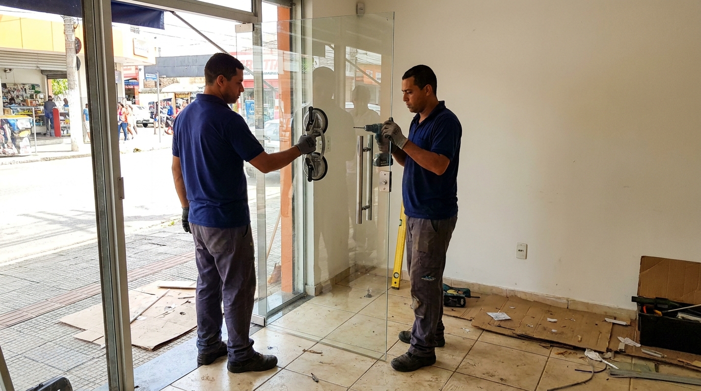 Troca de portas danificadas em Macaé‑RJ